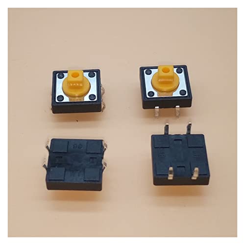 Interruptores táctiles de 12x12x7,3 mm con botón cuadrado amarillo para proyectos electrónicos 20 uds 3