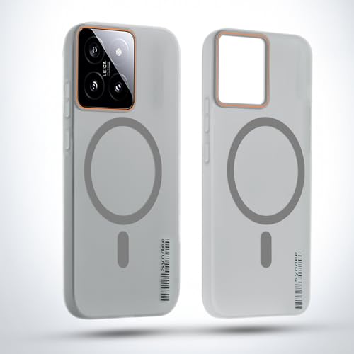 Image of Mr. Case Back Cover for Xiaomi 14 5G Sleek Frosted Translucent Back Only Compatible with Wireless Magnetic Accessories | Anti-Scratch Shockproof Phone Case - Grey