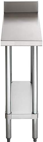 30" x 12" 18-Size 304 Stainless Steel Equipment Filler Table with Backsplash and Galvanized Undershelf. Great for Kitchen, Bar, Office, Garage, Storage, Restaurante, Club.