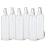MoYo Natural Labs 4 oz Spray Bottles Fine Mist Empty Travel Containers, BPA Free HDPE Plastic for Essential Oils and Liquids/Cosmetics (Neck 20-410) (Pack of 6, HDPE Translucent White)