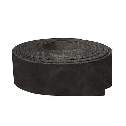 ELW Buffalo Hide Leather Strap 5-6 oz |1.5 Inch x 60 Inch|Color Charcoal Leather Strips for Crafts, Leather Bag Straps, Leather for Belt Making, Leather Crafting, Blank Leather, Tooling Leather Roll