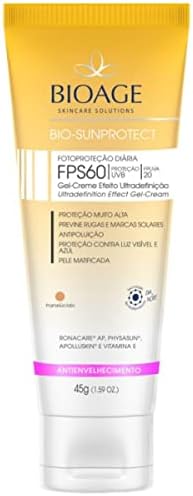 Bio-Sunprotect Gel-Creme Antienvelhecimento FPS 60 - Translúcido 45g