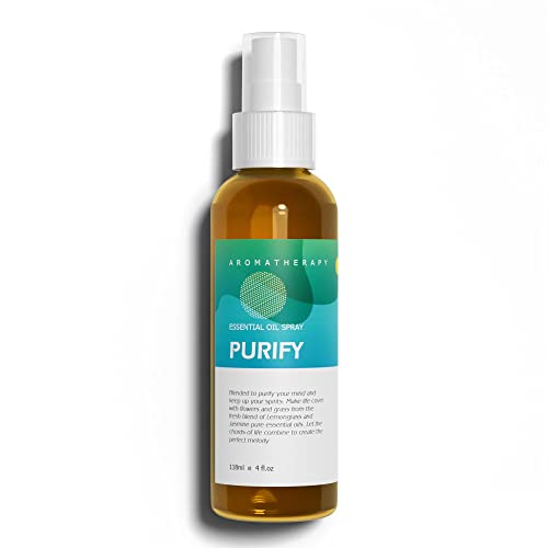 Benatu Jasmine Lemongrass Essential Oil Blend Spray for Body and Hair, Multi-Use Natural Scent Aromatherapy Room Mist for Pillow, Linen, Bedding, Fabric, Car 4 fl oz