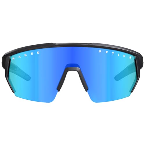 NAKED Optics Blade Sports Glasses Men Cycling Glasses Women Sports Sunglasses with UV400 Protection Fast Glasses Road Bike Cycling Glasses Running Glasses TR90 Frame (Black (Blue Glass)) - Image 4