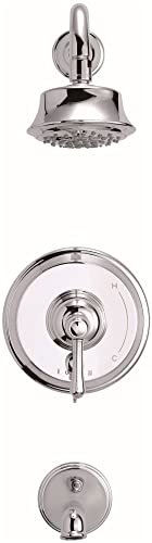 Danze D512157Bstc Opulence 1H Tub & Shower Trim Kit & Treysta Cartridge W/Diverter On Valve & 5 Function Showerhead 2.0Gpm Satin Black, Brushed Nickel #TOP2