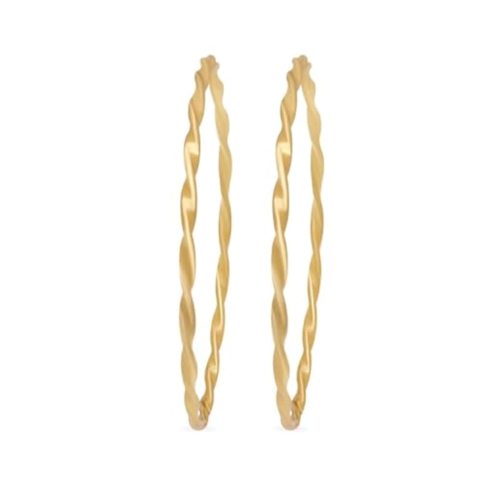 Women's 925 Sterling Silver Gold Plated Bangle Pair