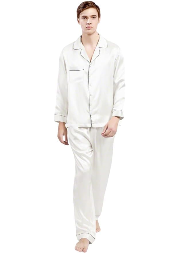Men Satin Premium Piping Night Suit | Full Sleeve | Silky Satin | Nightwear | Loungwear Set | Size S to 5XL | Men Nightsuit-picture-48