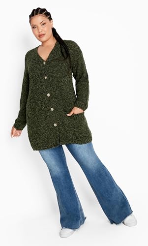 Image of Avenue Women's Plus Size Cardigan - Amber Boucle