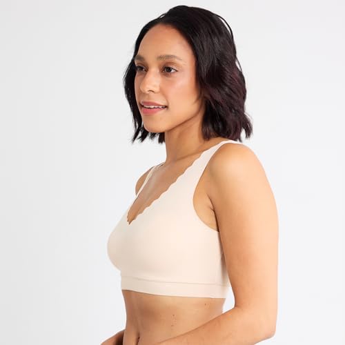 Floatley Cozy Scalloped Bra Comfort Wirefree Full Coverage Seamless Bra with Embedded Pad for Women2