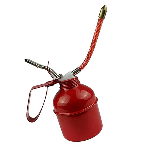Lata de óleo Com Bomba Manual, Lubrificador Eficiente Estilo Alavanca Vermelha de Ferro Resistente,
