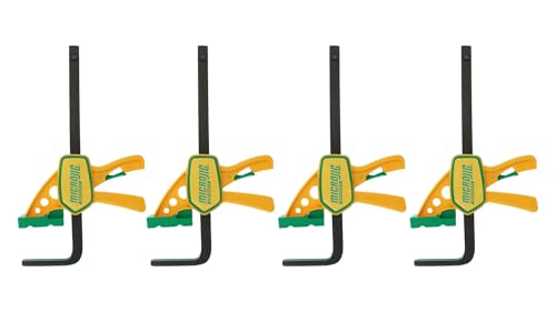 MICROJIG Matchfit Grr-rip Clamp (4-Pack) Dovetail Track Clamps Squeeze Action Dovetail Clamps for Jigs Sleds Workbenches DVC-625QCK2X4 Yellow
