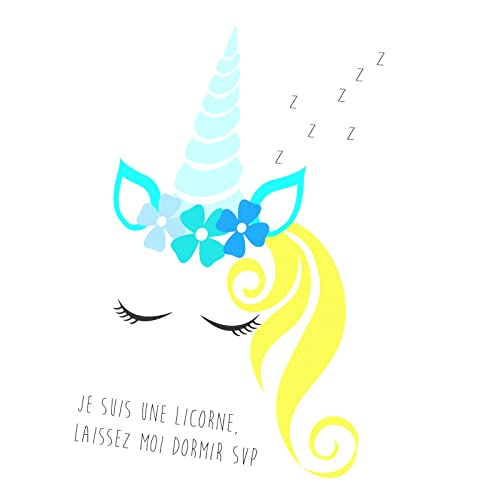 Toile Imprimée Licorne Laissez-Moi Dormir pour une Ambiance Douce
