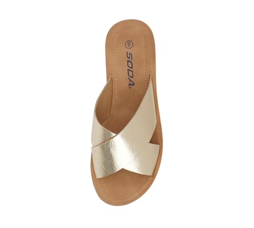 Image of Soda LUCY ~ Women Open Toe Flatform Platform Crisscross Band Upper Fashion Slide Sandals