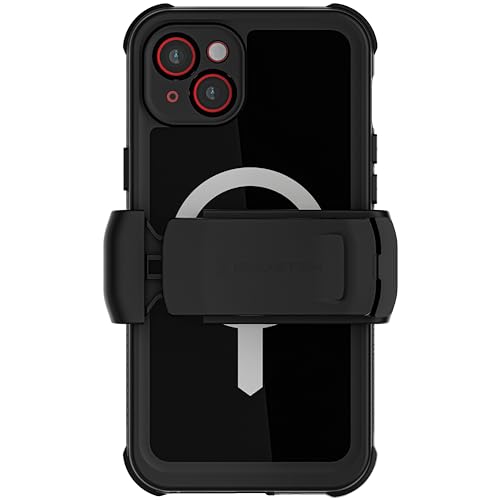 Coque étanche iPhone 15 Plus Ghostek Nautical avec clip ceinture noir