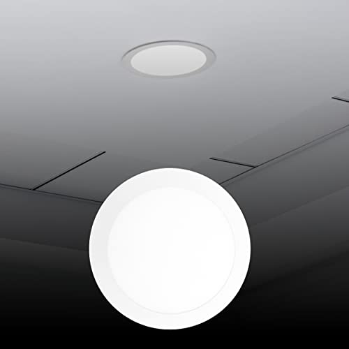 Image of Gesto 6W Round 4.5 Inch Ultra Slim LED Recessed False Ceiling Light for POP Coolday White-Pack of 4