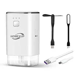 Portable Mini Humidifier, 220ml Small Cool Mist Humidifier, USB Personal Desktop Humidifier for Baby Bedroom Travel Office Home (White)