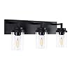 Espird Bathroom Vanity Light, 3 Light Matte Black Light Fixture with Clear Glass Shade, 22in Modern Wall Sconce,Vanity Light Over Mirror for Bathroom