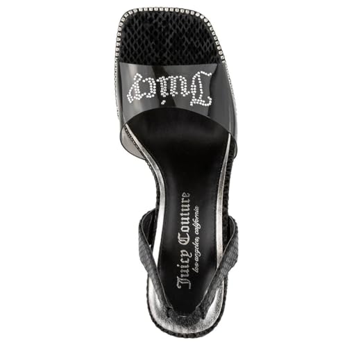 Juicy Couture Women's High Heels - Slingback Dress Sandals Featuring Lucite Strap and Dazzling Rhinestone Logo Embellishments4