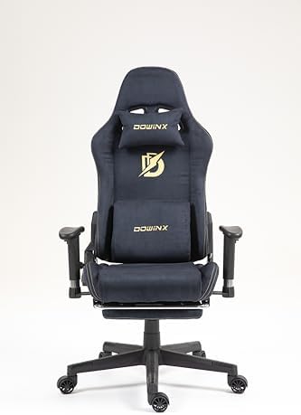 Dowinx Gaming Chair with Massage Lumbar Support, Ergonomic Computer Chair with Footrest for Adults, High Back Reclining Game Chair for Office Gaming 350LBS