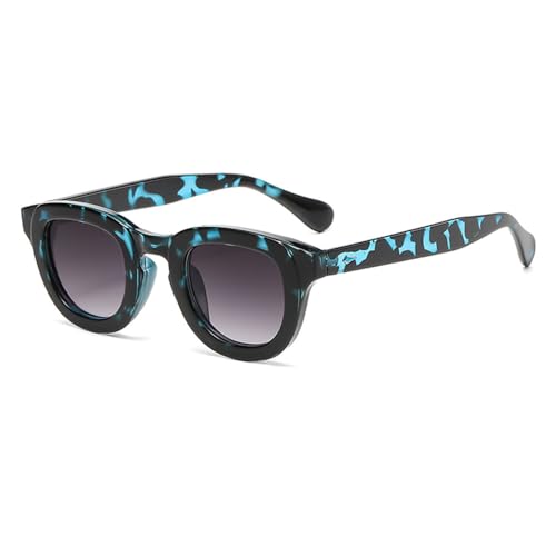 Lunettes de soleil femme ovale bleu hawksbill gris monture épaisse mode