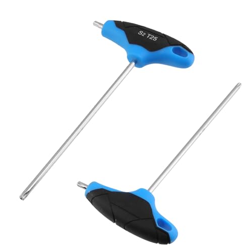 Image of Antrader T25 Torx Screwdriver,Anti Tamper Proof Torx Key,S2 Steel T-Handle Dual End Wrench-2Pcs (Blue)