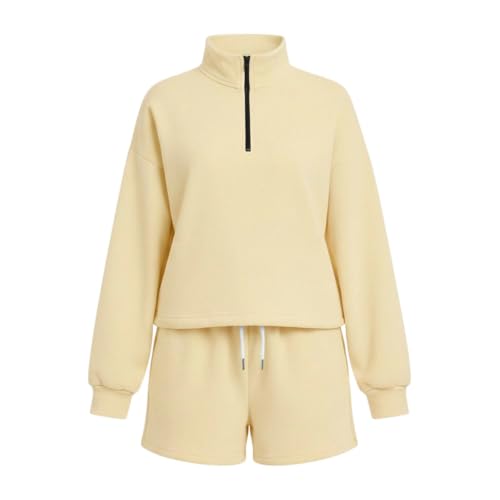 Conjunto de sudadera con capucha y pantalones cortos lisos para hombre 3