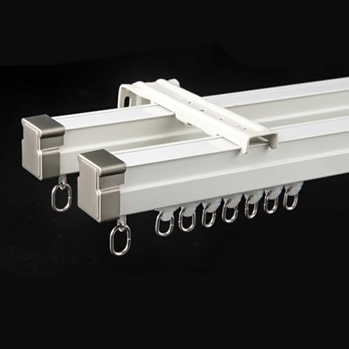 Tringle à rideaux double métallique flexible de 122 cm réglable pour fenêtre en L - 3