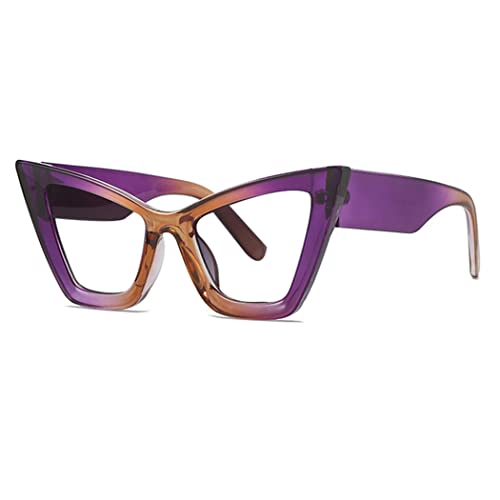 Image of Retro Cat Eye Blue Light Blocking Reading Glasses For Women Men Oversized Anti Anti Glare UV Eyewear (purple, 3.75, multiplier x)