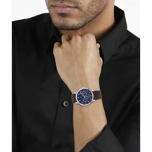 Image of Tommy Hilfiger Quartz Analog Blue Dial Leather Strap Watch for Men
