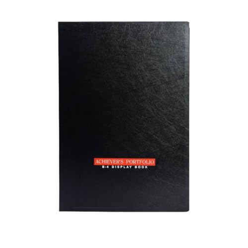 Image of Worldone B4 (Bigger Size) | Achiever Portfolio Display Book Folder for Documents | 1mm Virgin PP Material | 40 Bound Non-Refillable Top Loading Plastic Binder | Black (Set of 1) (Black, B4)
