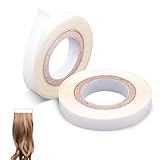 2 Rolls Hair Extension Tape, 9.84 Feet Hair Extension Replacement Tape Double Sided Tape for Hair Extensions Adhesive Hair Wig Tape Beauty Hairstyling Tools (White)