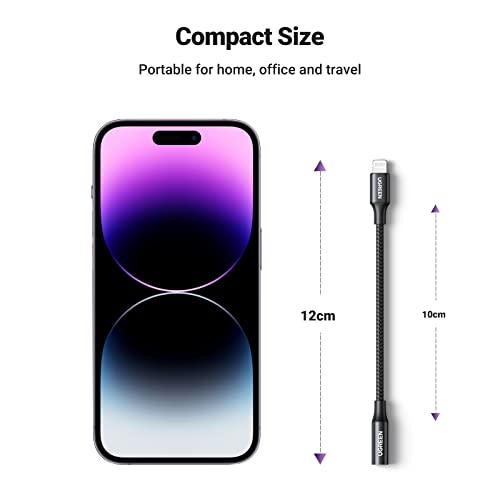Ugreen Headphone Adapter For Iphone Lightning To 3.5Mm Adapter Apple Mfi Certified Lightning Aux Audio Jack Dongle Compatible With Iphone 14 Pro Max/14 Plus/13 12 Pro Max/Se/11 Pro Max/Xs, Black #TOP6