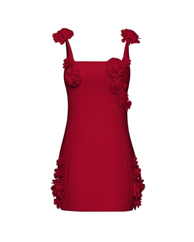 JW PEI Women's Elaina Rosette Applique Mini Dress - Red