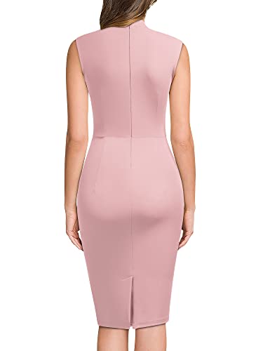 Image of Miusol Women's Retro 1950s Style Half Collar Ruffle Cocktail Pencil Dress
