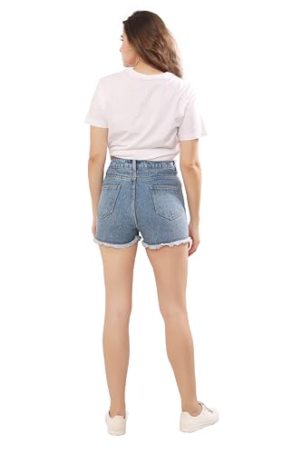Image of THIRD QUADRANT Denim Shorts for Women || Shorts for Women || Women Shorts