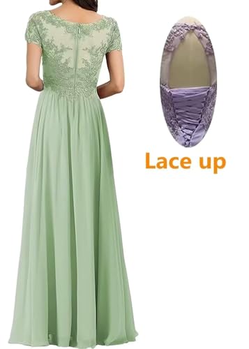 V Neck Mother of The Bride Dress Long Wedding Guests Dresses for Women Lace Appliques Chiffon Formal Evening Party Gowns3