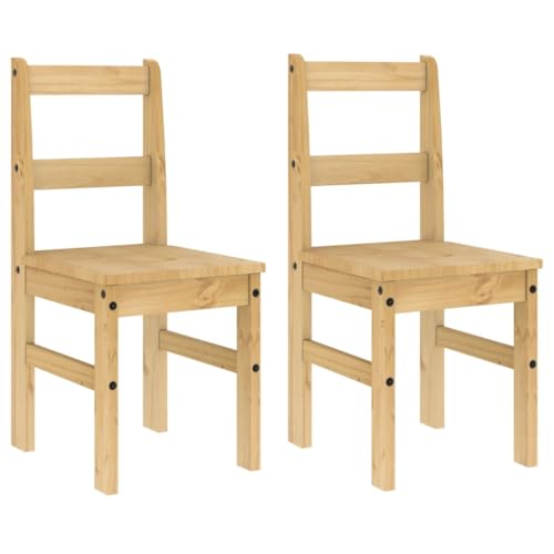 vidaXL Essstühle 2 STK., Holzstuhl Stuhl für Esszimmer Küche, Esszimmerstuhl Küchenstuhl Massivholz, Restaurantstuhl Hotelstuhl, Kiefer