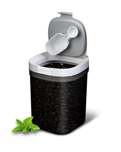 Image of LANGMINGDE Airtight Food Storage Containers Set, 1.1QT BPA Free Coffee Canisters with Magnetic Scoop, Ideal for Beans, Ground Coffee, Spices, Herbs, Keeps Freshness, Easy to Clean