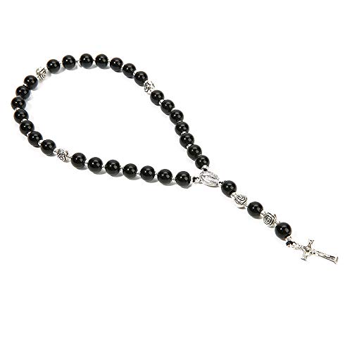 Chapelet de jade fait main et crucifix : cadeau idéal de communion et baptême
