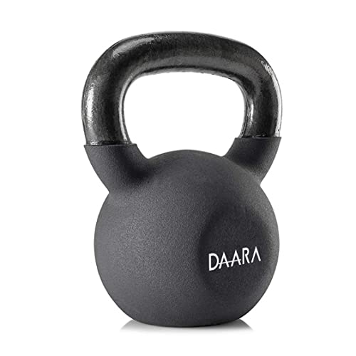 DAARA Neoprene Coated CAST Iron Kettlebells (2KG to 48KG Black) (Proudly Made in India) (16 KG (35.27 LBS))
