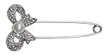 Edelstahl Unbekannt Brosche Stil Anstecker Silber Schleife Kokarde und Pearl Perlmutt