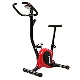 フィットネスバイク エアロバイク 家庭用 スピンバイク 静音 トレーニング ダイエット器具 サドル・ハンドル調節可能 エクササイズマシン 電子ディスプレイ付き (あかいろ)