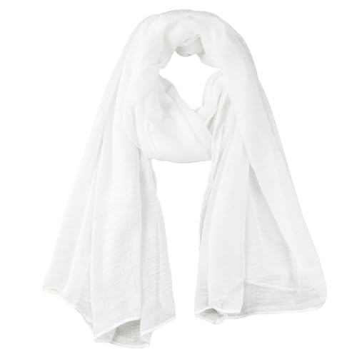 Fashion Cotton Blend Crinkle Lightweight Soft Scarf Gauze Scarves Sun-proof Shawls Wrap