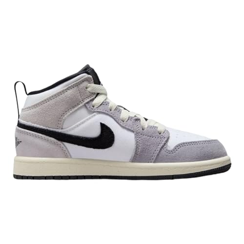 NIKE Air Jordan 1 Mid SE Craft PS Preschool Little Kids' Shoes 'Inside Out - Cement Grey' (FD9090 002)2