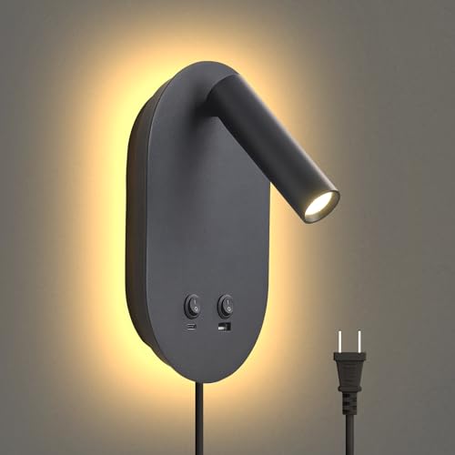 Wall Lamp Plug in Hardwired 2 in 1 Wall Sconces,