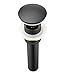 Purelux Pop Up Drain Stopper with Overflow for Bathroom Faucet Vessel or Vanity Sink, Matte Black Finish