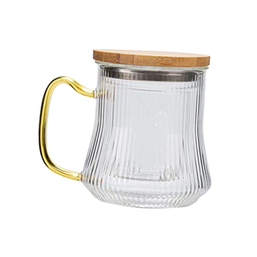 PRETYZOOM Heat Resistant Teacup with Infuser and Lid Tea Cup Sets with Filter Cups Lids for Tea