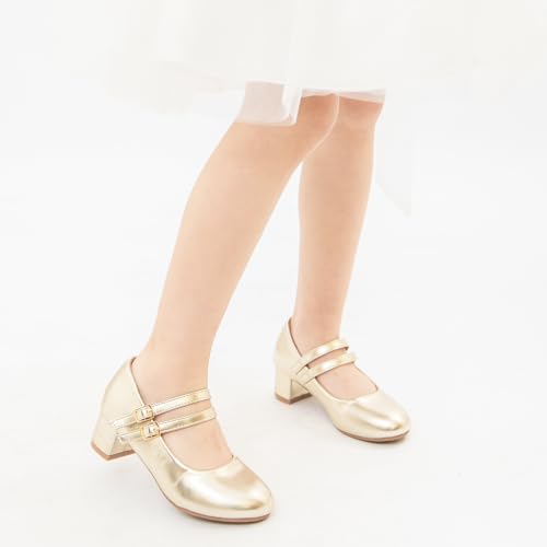 Girls Dress Shoes Low Heel School Girls Wedding Party Mary Jane Princess Pump Shoes2