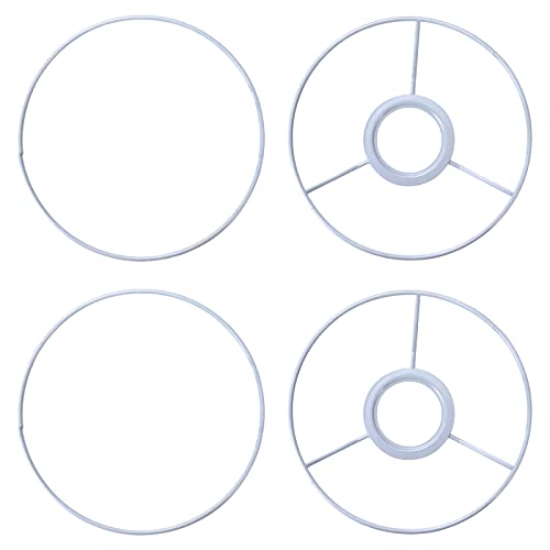 Image of KUMGROT Lamp Shade Ring Set Strong Iron White Lamp Shade Adapter Ring Holder for Desk Wall Lamps Frames European Style 5.9 Inch Diameter 2 Pcs