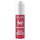 Olay Regenerist Firm & Plump Fluido SPF50+. Crema Hidratante Facial Con Péptidos De Colágeno, Niacinamida Y Provitamina B5. Crema Hidratante Ligera. Hidrata, Reafirma Y Rellena La Piel